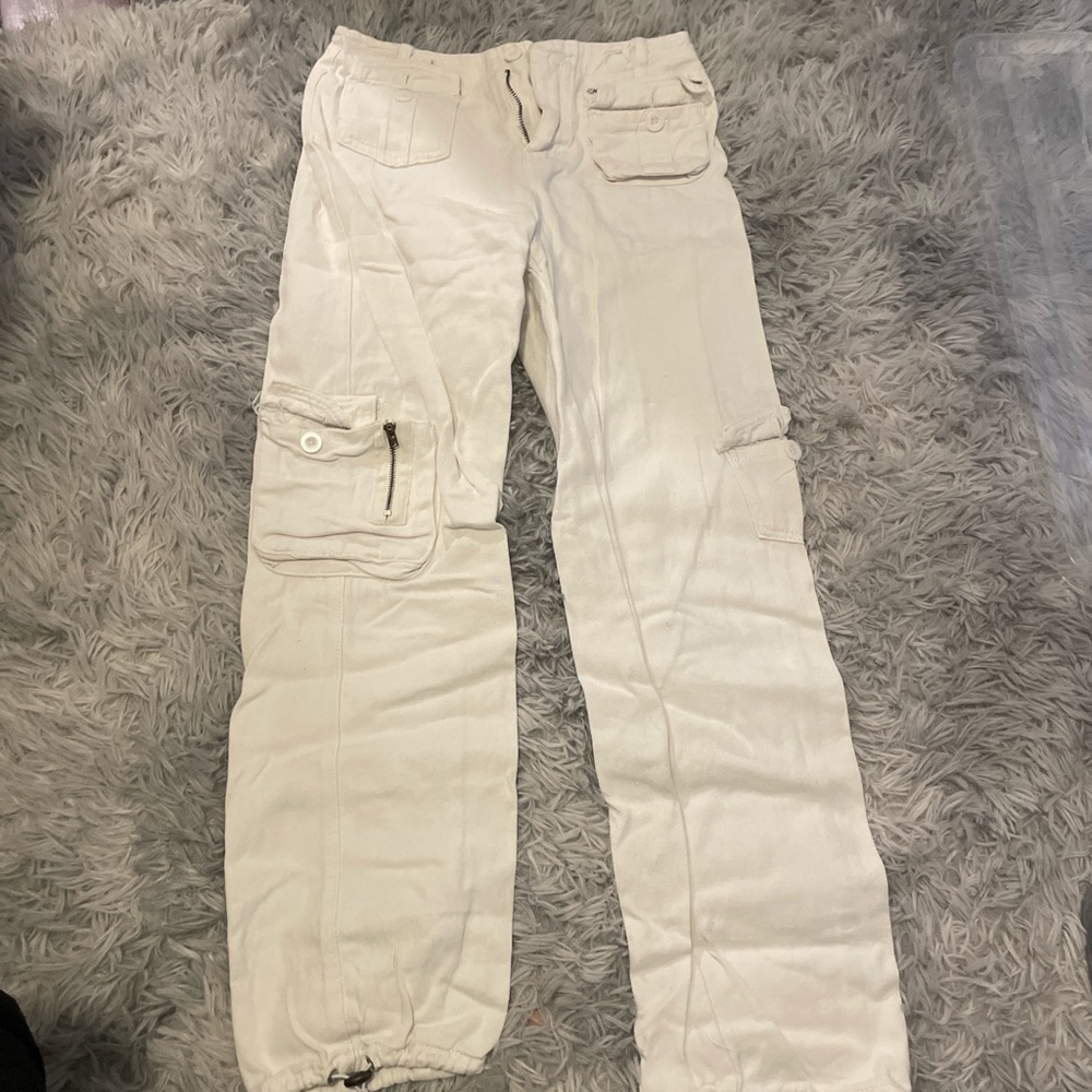 Cream Cargo Pants